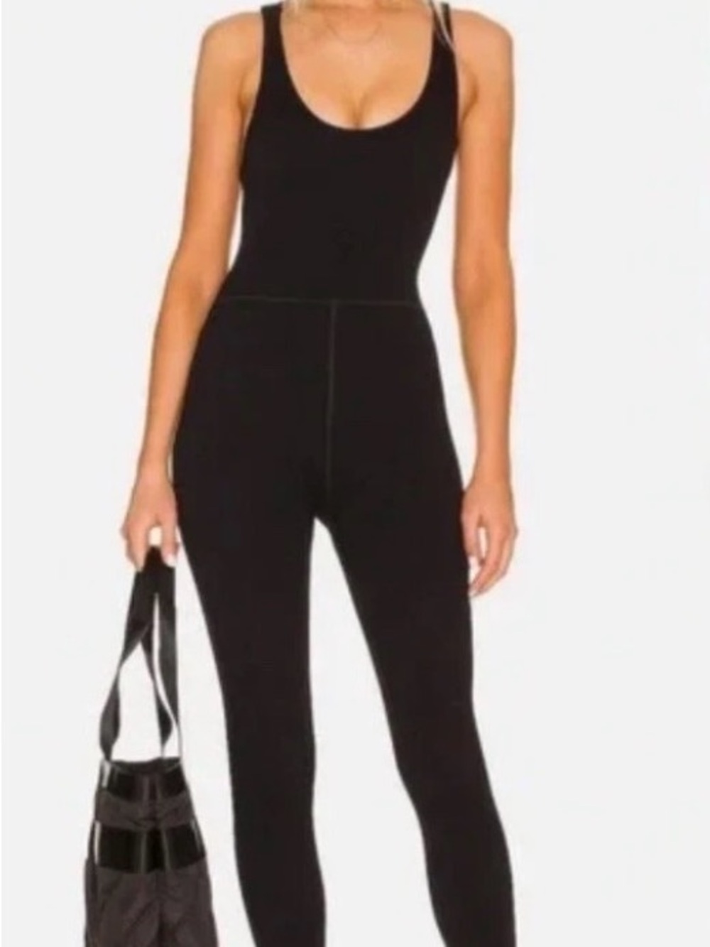 Free People: Black Sculpting Women’s Jumpsuit - Sleek All-Day Stretch
